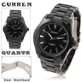 Black Stainless Steel Waterproof Watch (Black 5.2cm Dial)